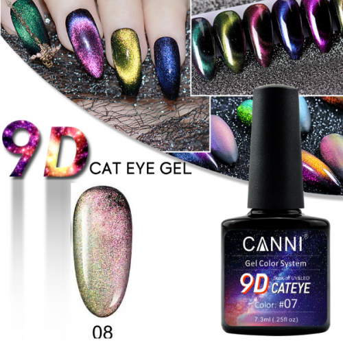 9D Cat Eye gel polish canni soak off Magic colourful 08